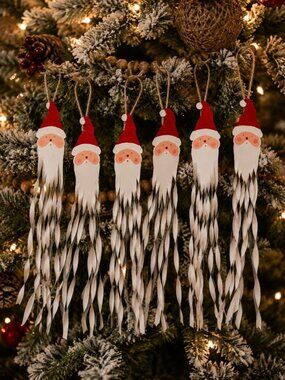 Dept 56 Handpainted Metal Santa Ornaments Twisted Beard Set of 6 Philippines